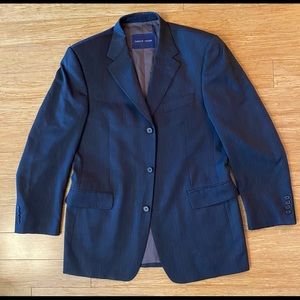 Tommy Hilfiger 2 Piece Suit - Jacket & Pants Dark Grey Pinstripes - Padded 1980